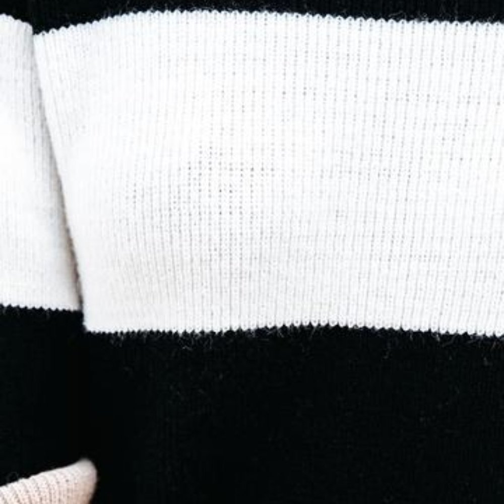 Harleston Black & Beige Colorblock Knit Sweater - Picture 10 of 10